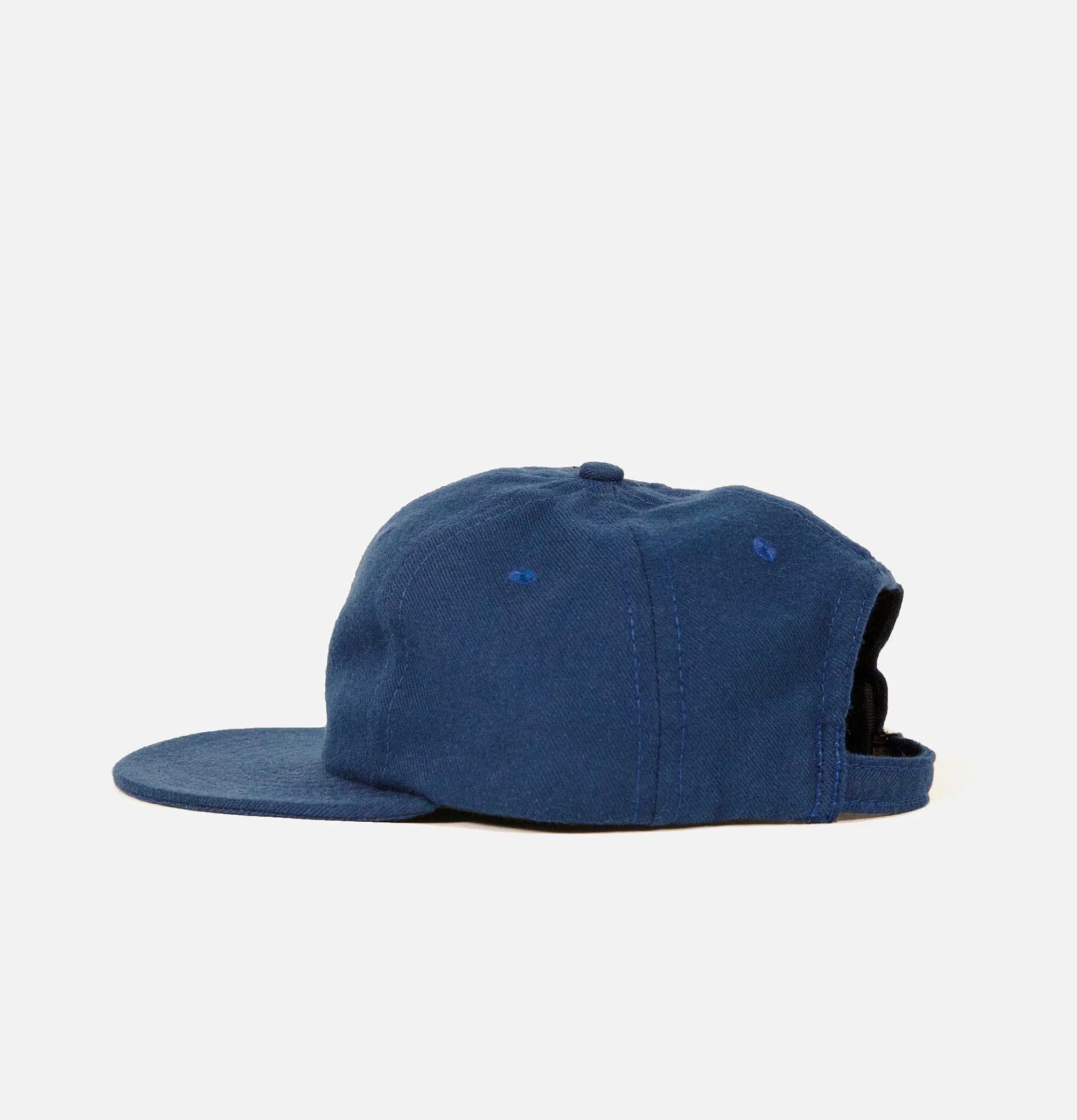 LITE YEAR Wool Serge 6 Panel Cap Blue