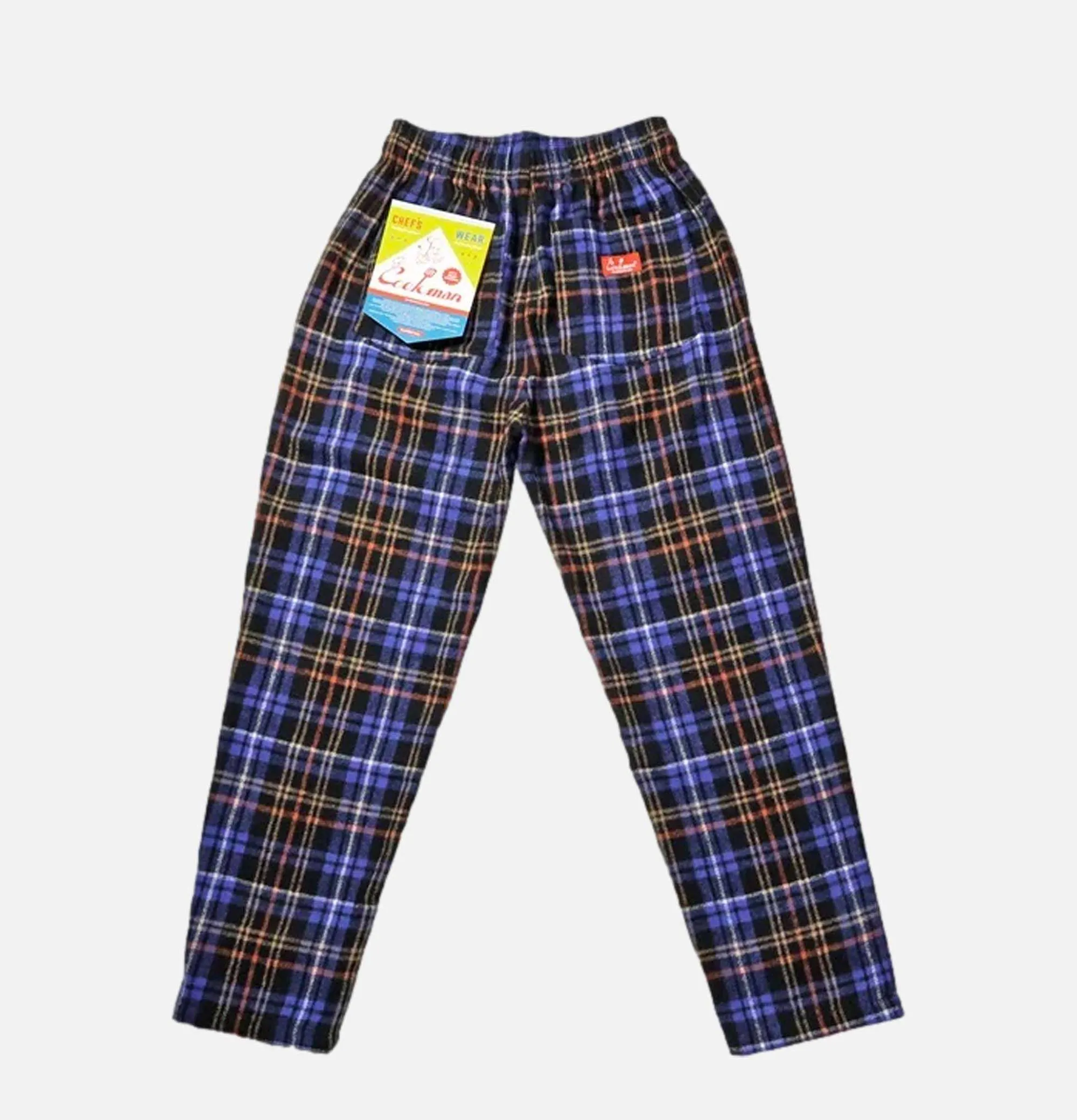 COOKMAN Chef Pant Woolmix Tartan Scott Navy