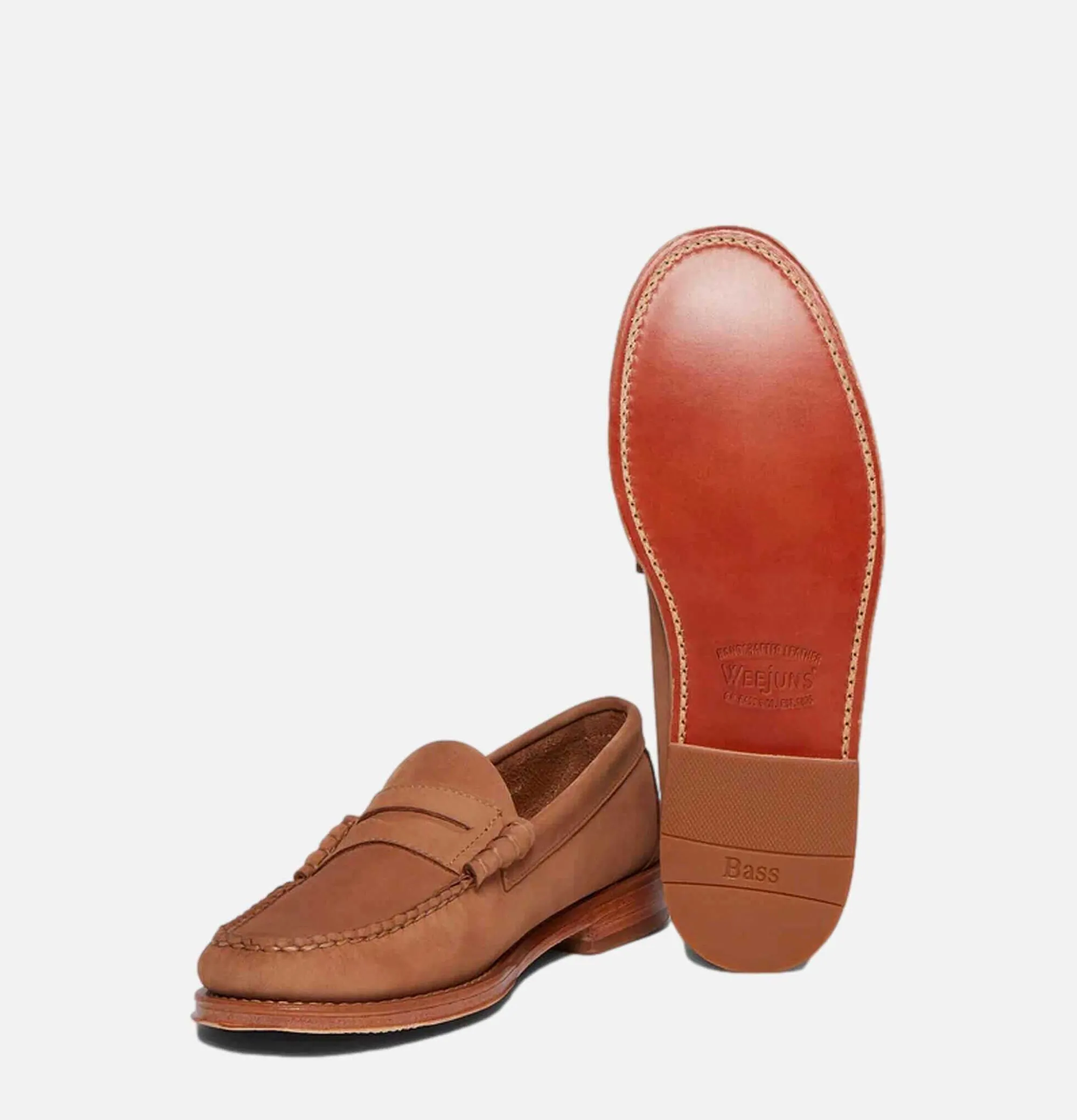 Men G.H. BASS Mens Larson Penny Loafers Nubuck Earth