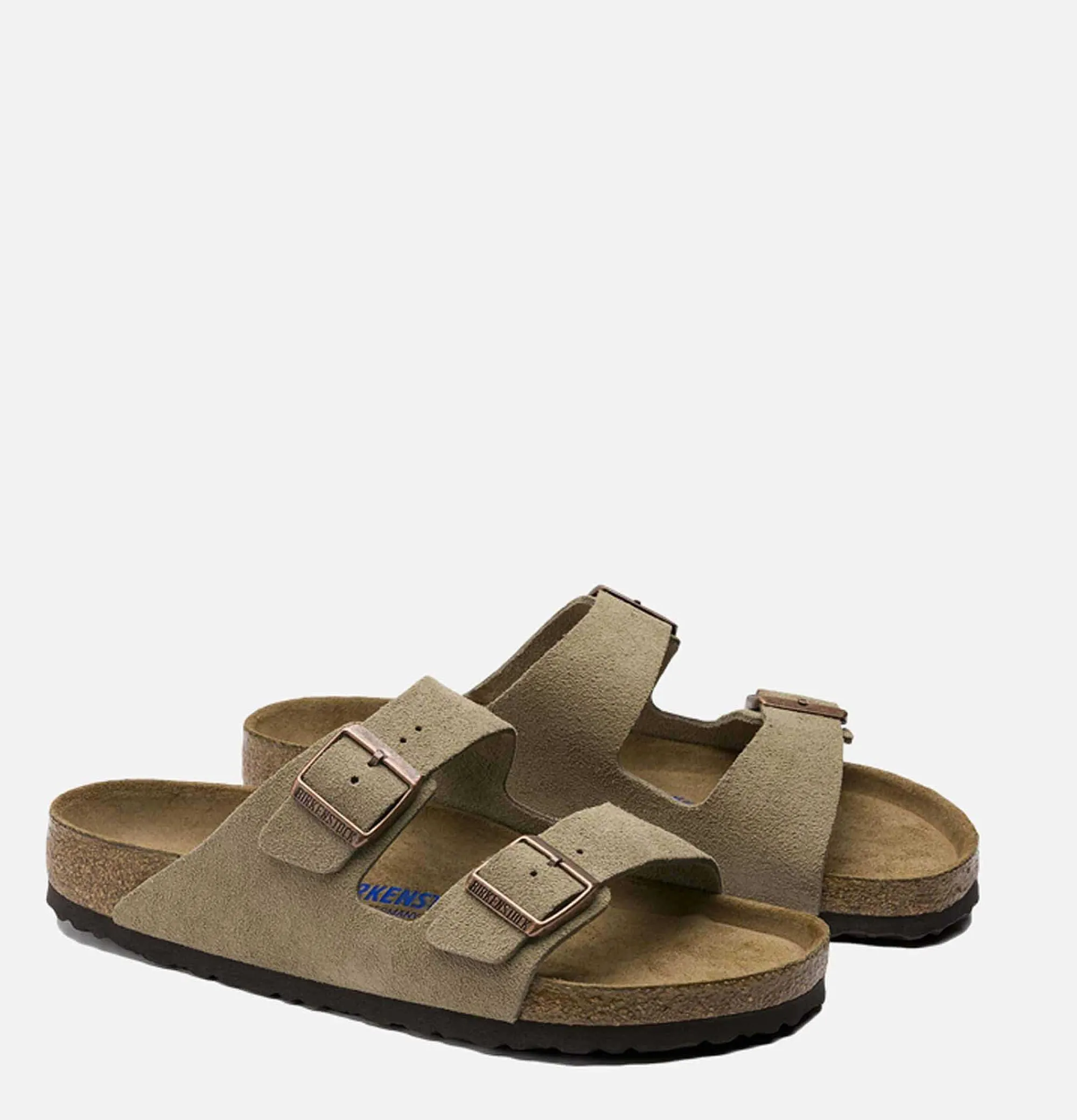 Men BIRKENSTOCK Arizona Sandals Taupe Soft Footbed