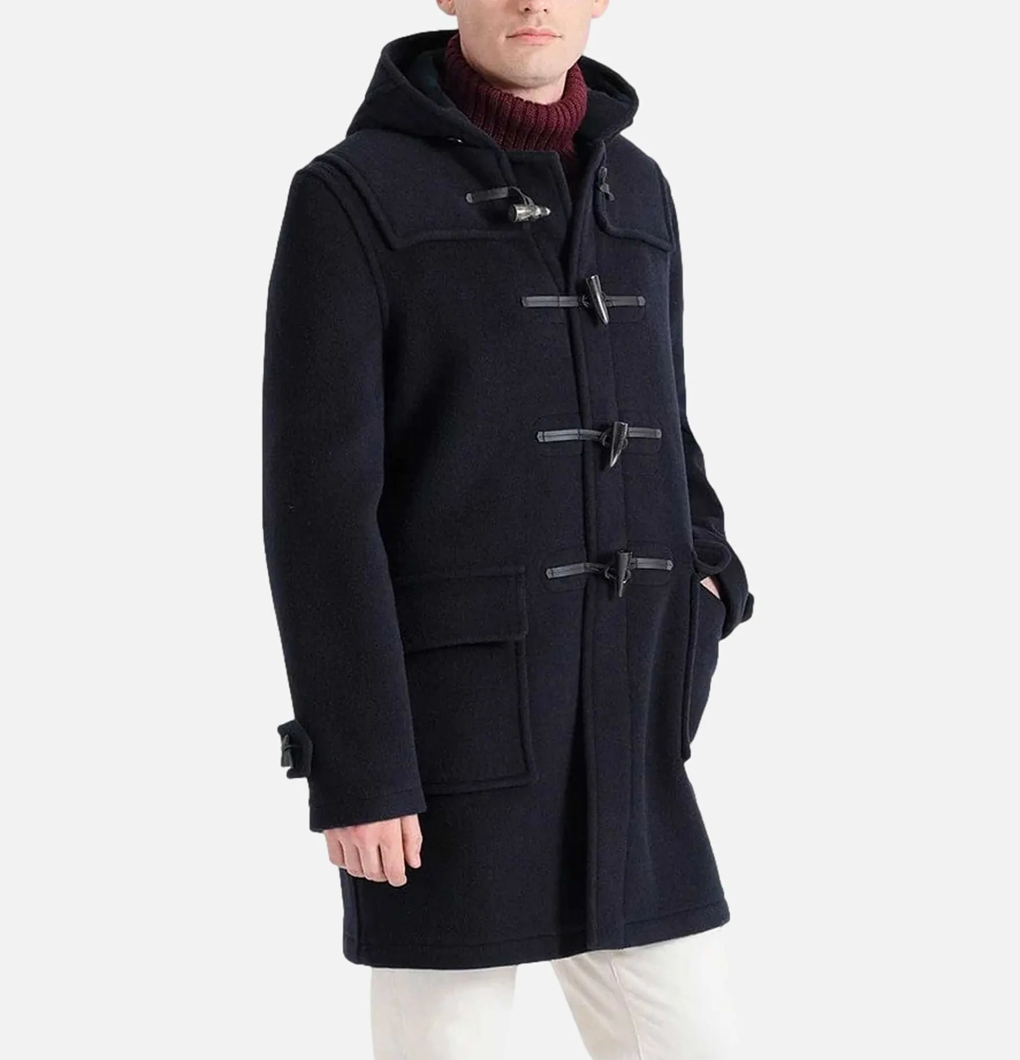 GLOVERALL Morris Dufflecoat Navy Black Stewart