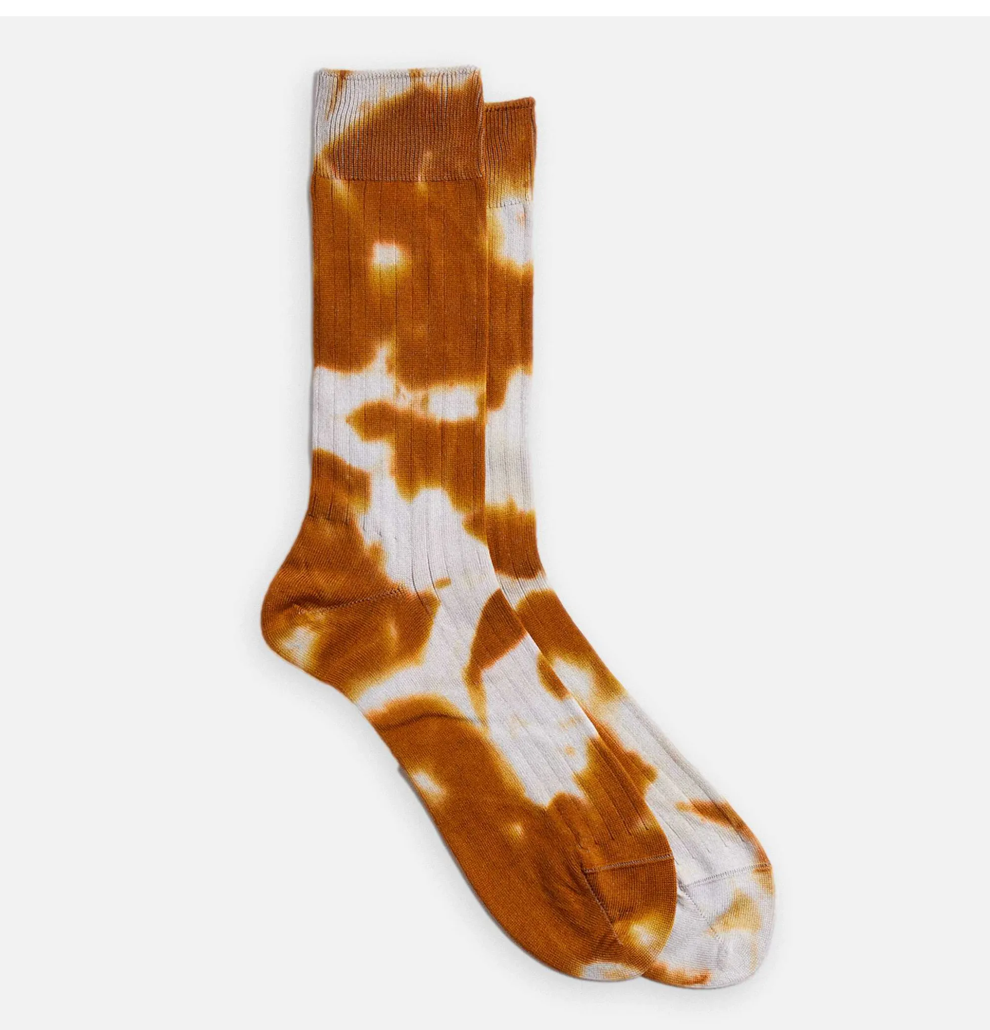 Men ROTOTO Tie Dye Formal Socks Brown