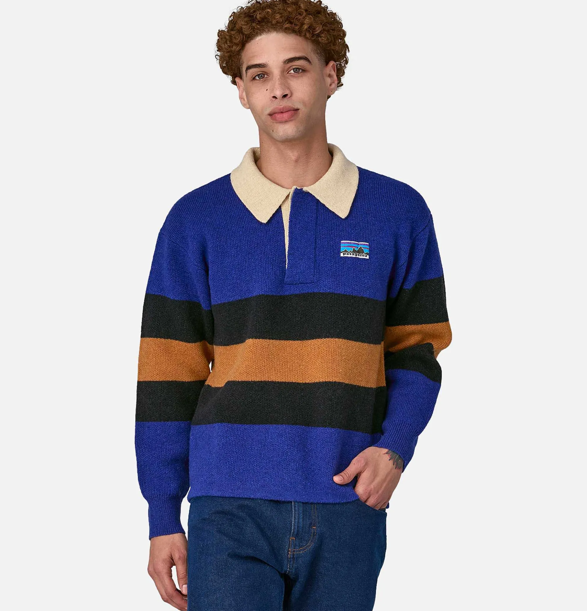 PATAGONIA Rugby Wool Sweater Cobalt Blue