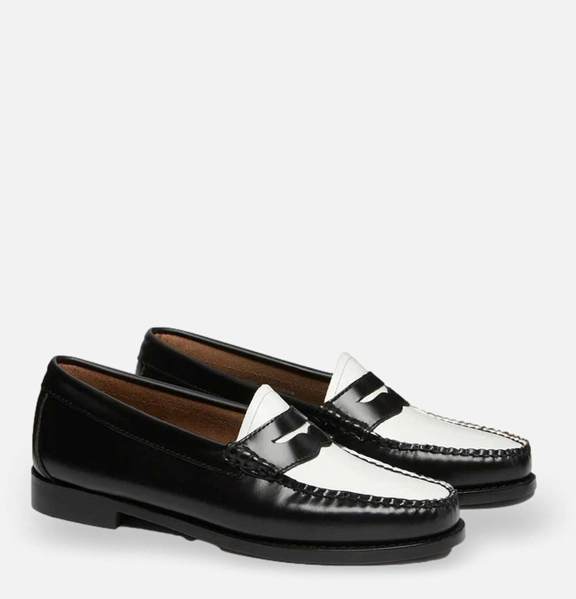 Men G.H. BASS Weejuns Penny Loafers Black & White