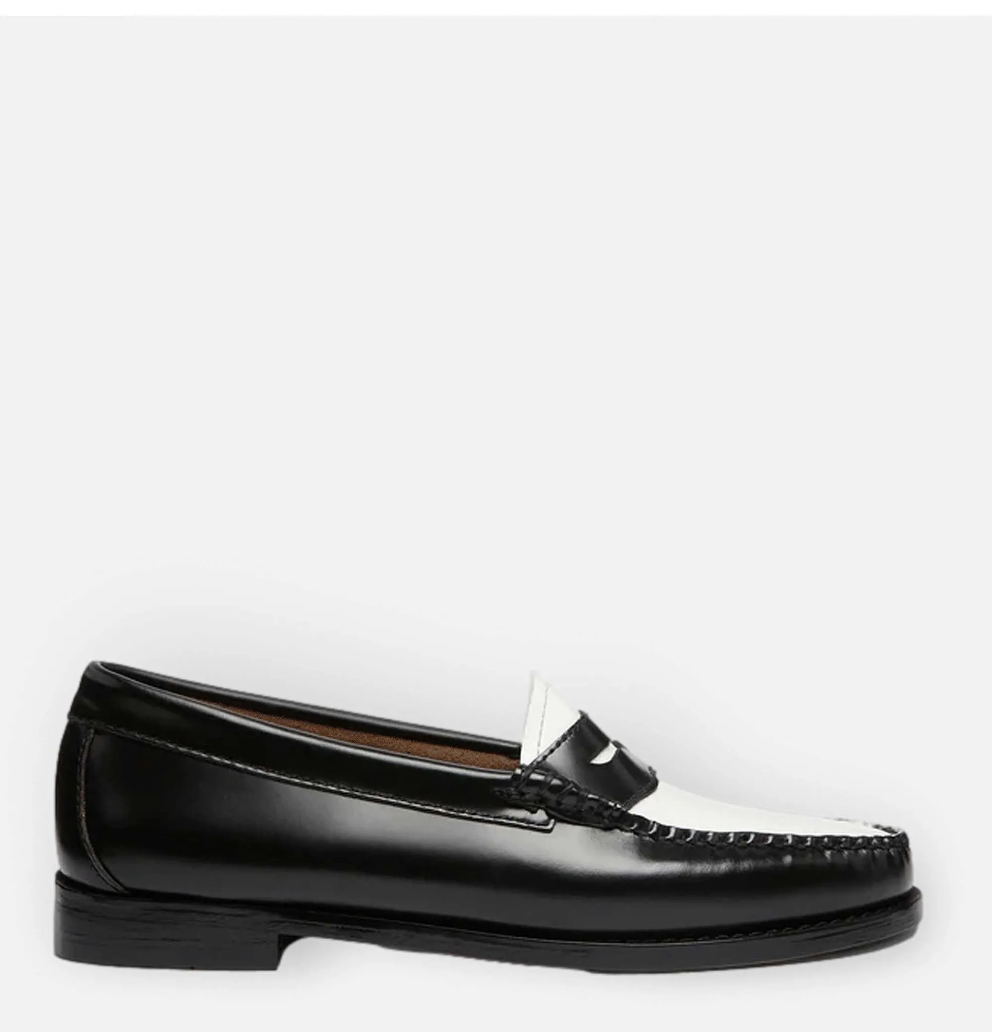 Men G.H. BASS Weejuns Penny Loafers Black & White