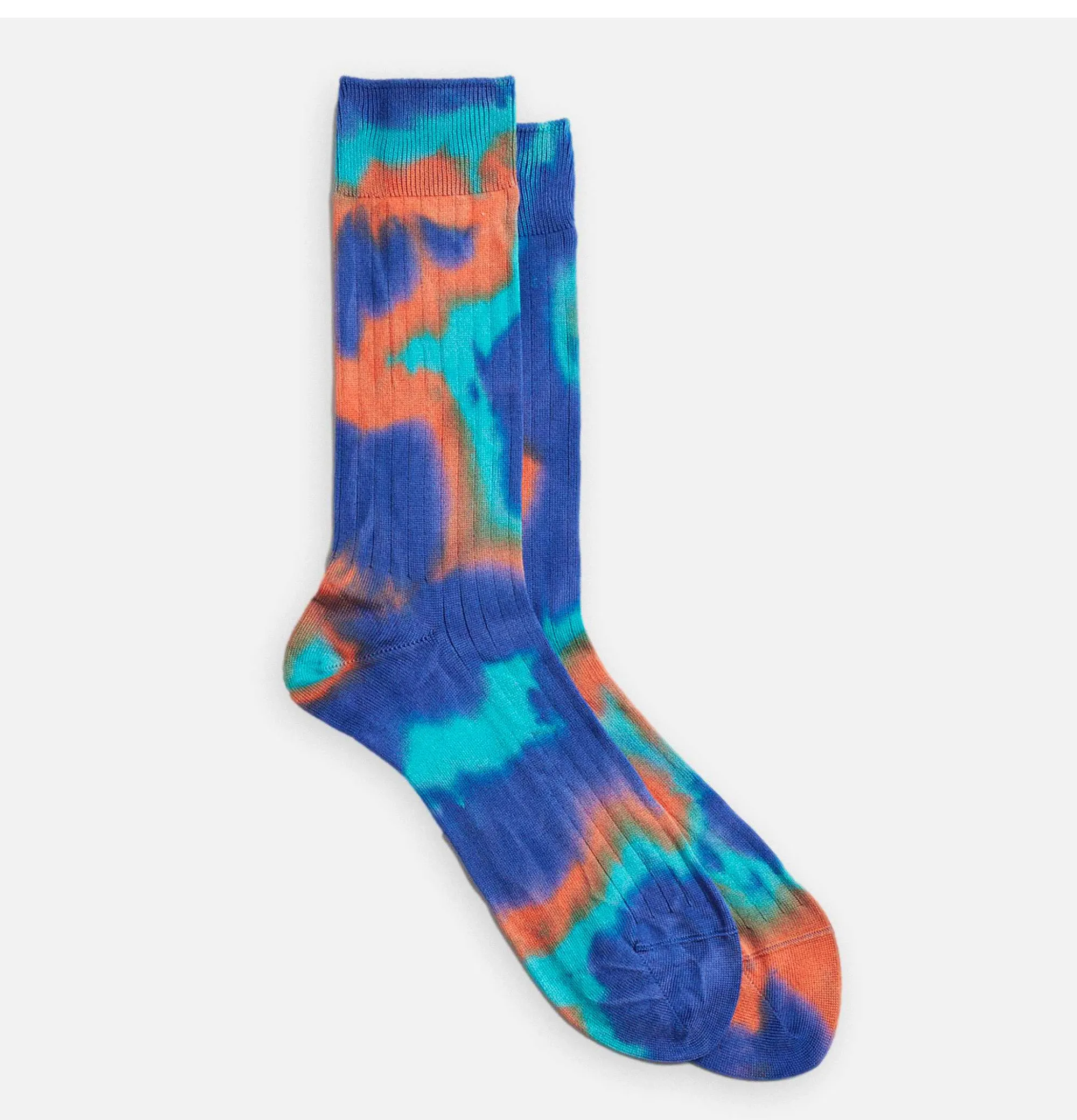 Men ROTOTO Tie Dye Formal Socks Brown