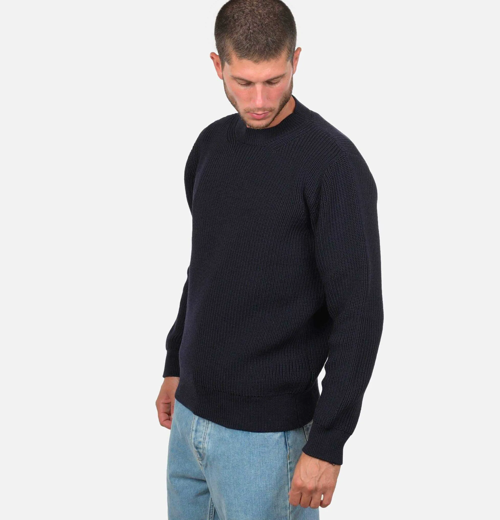 NITTO KNITWEAR Pull Vasken Col Rond Navy