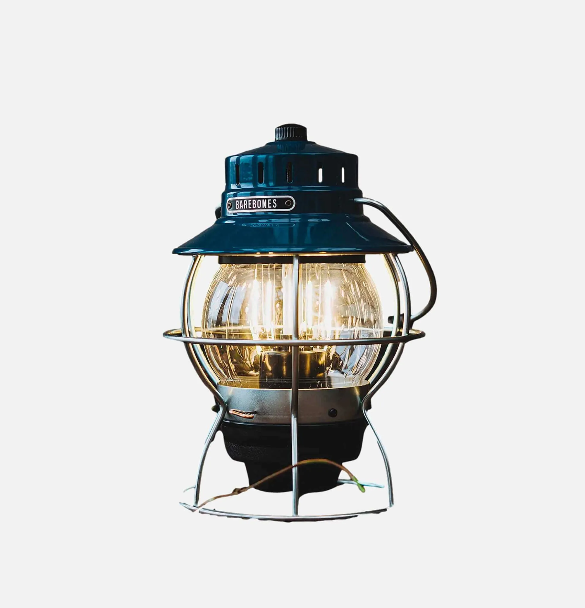 BAREBONES Railroad Lantern Ocean Blue