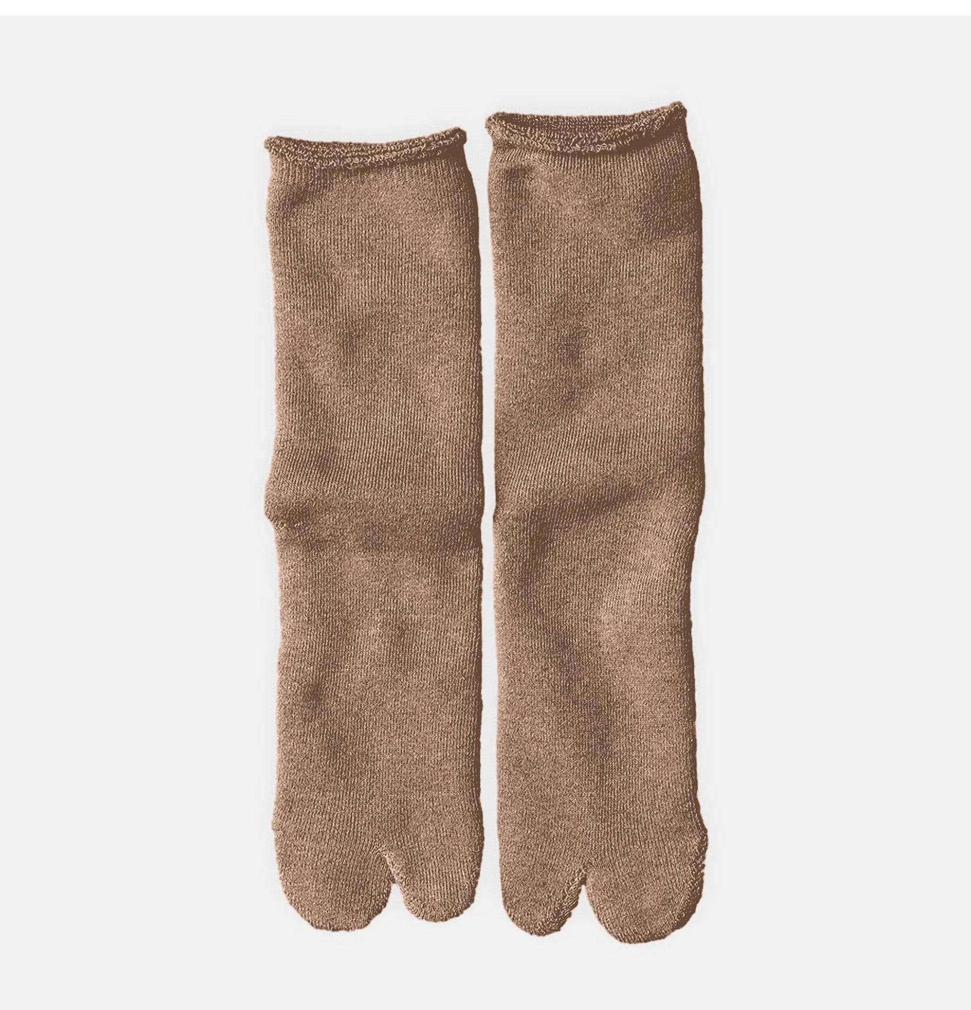 Men YAHAE Tabi Pile Socks Brown