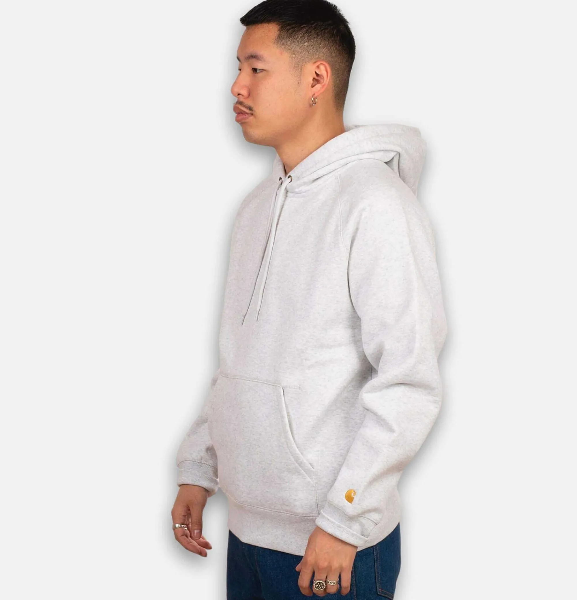 CARHARTT WIP Hooded Chase Sweatshirt Ash Grey Heather
