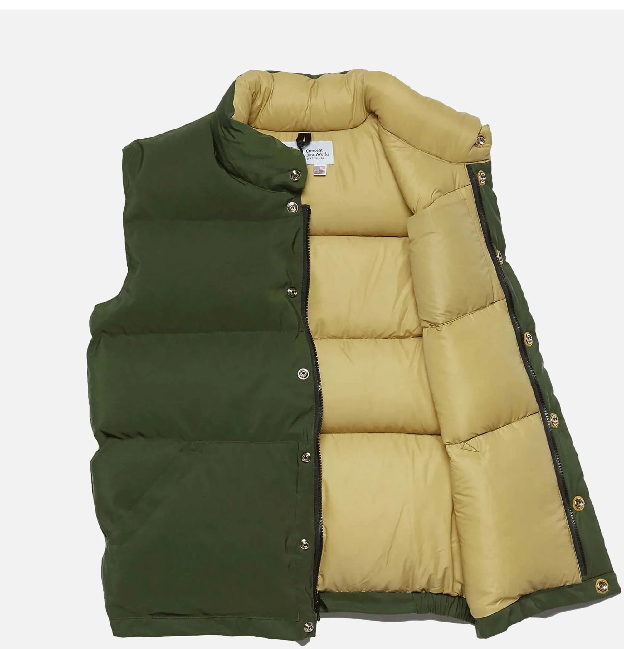 CRESCENT DOWN WORKS Italian Down Vest Olive