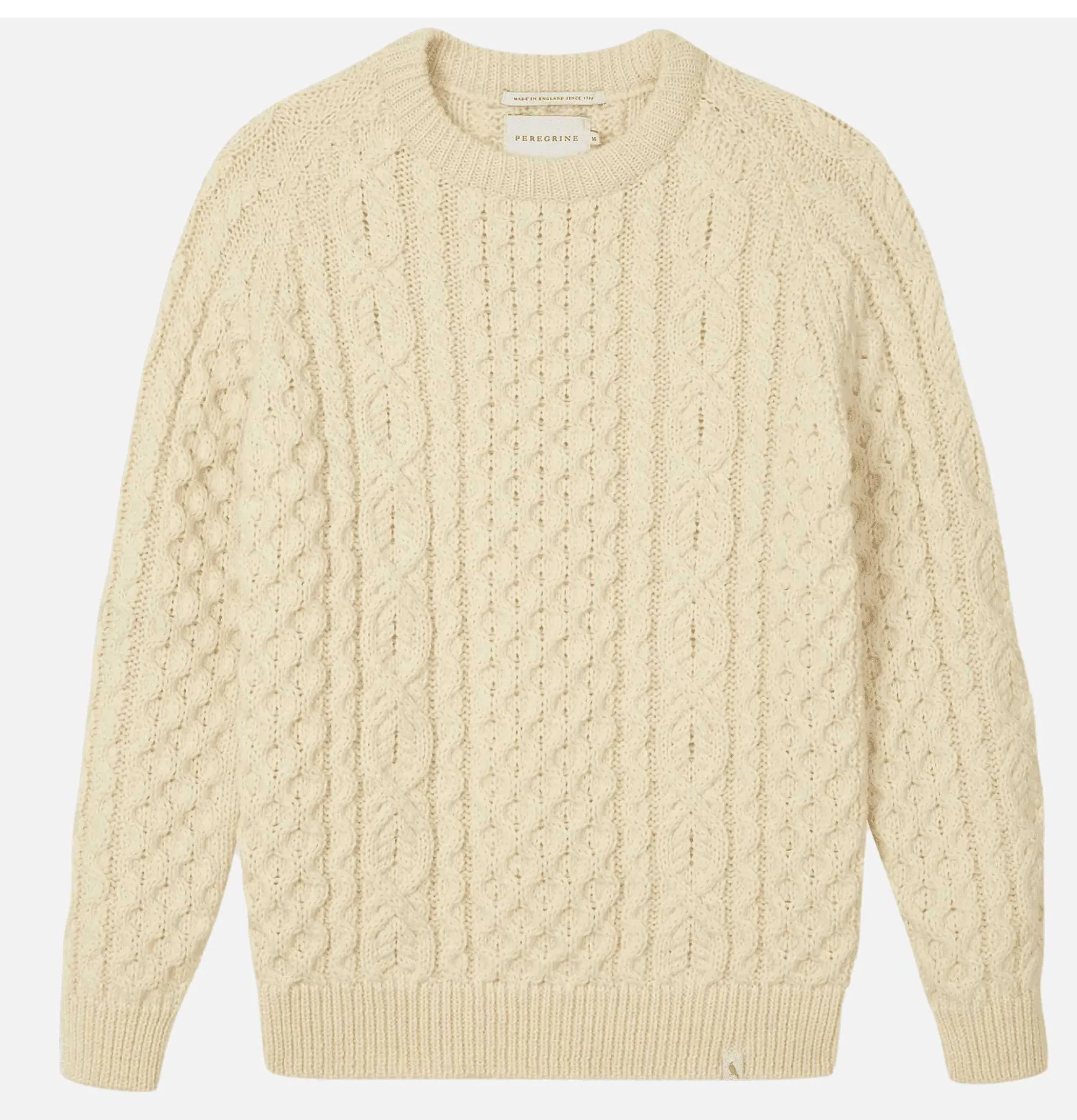PEREGRINE Hudson Aran Sweater Ecru