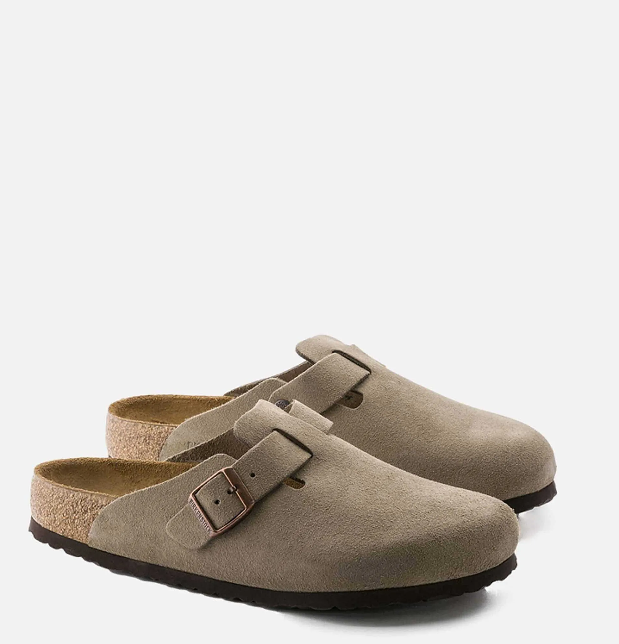 Men BIRKENSTOCK Boston Shoes Taupe Soft Footbed