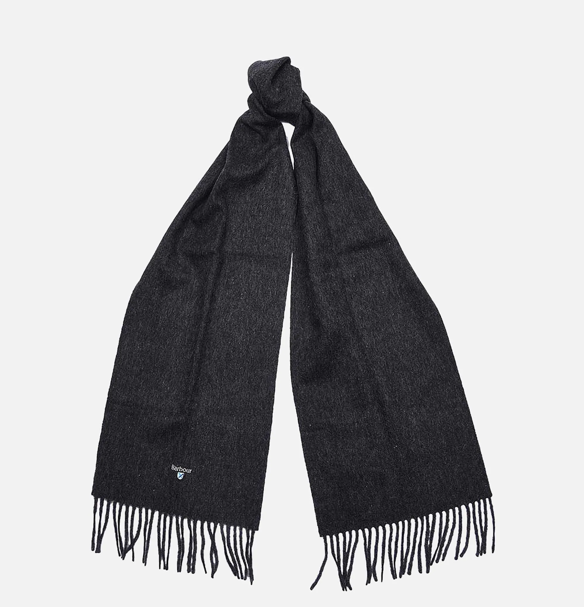 BARBOUR Plain Lambswool Scarf Charcoal