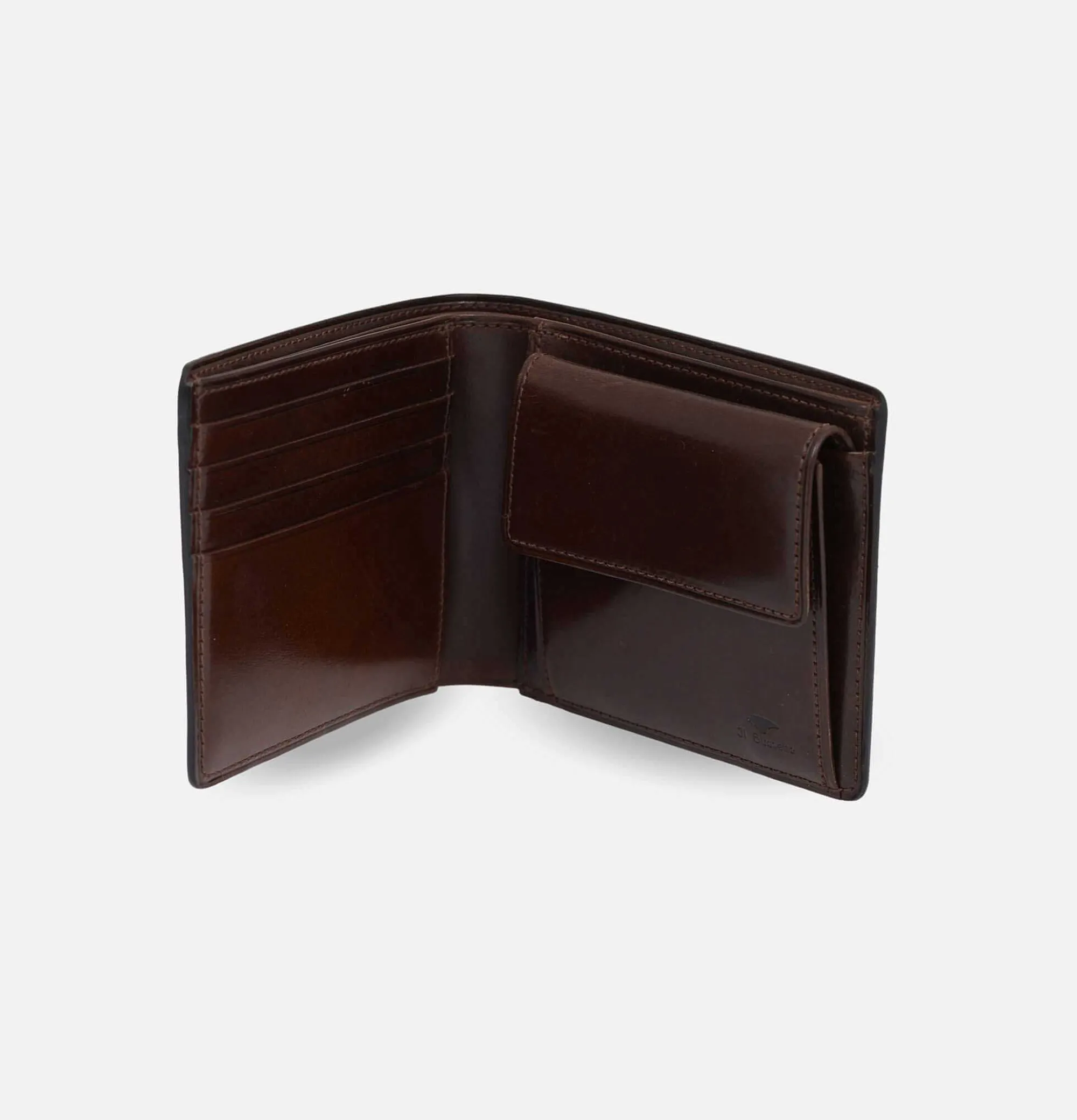IL BUSSETTO Bi-Fol Wallet/Coin Dark Brown