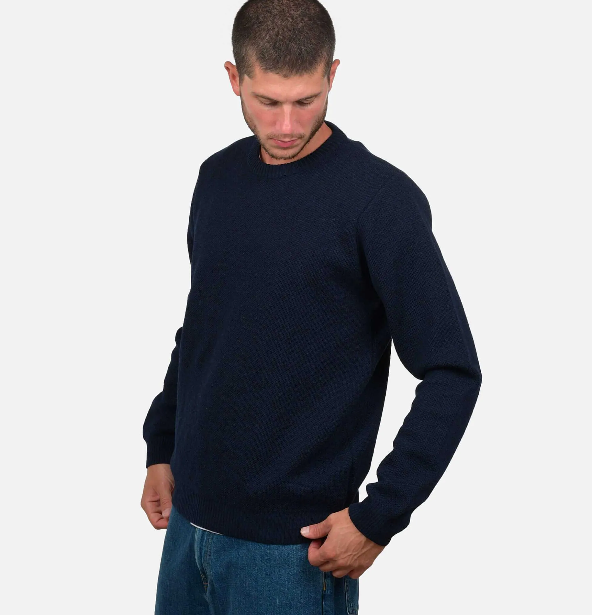 NITTO KNITWEAR Youri Navy Wool Knit