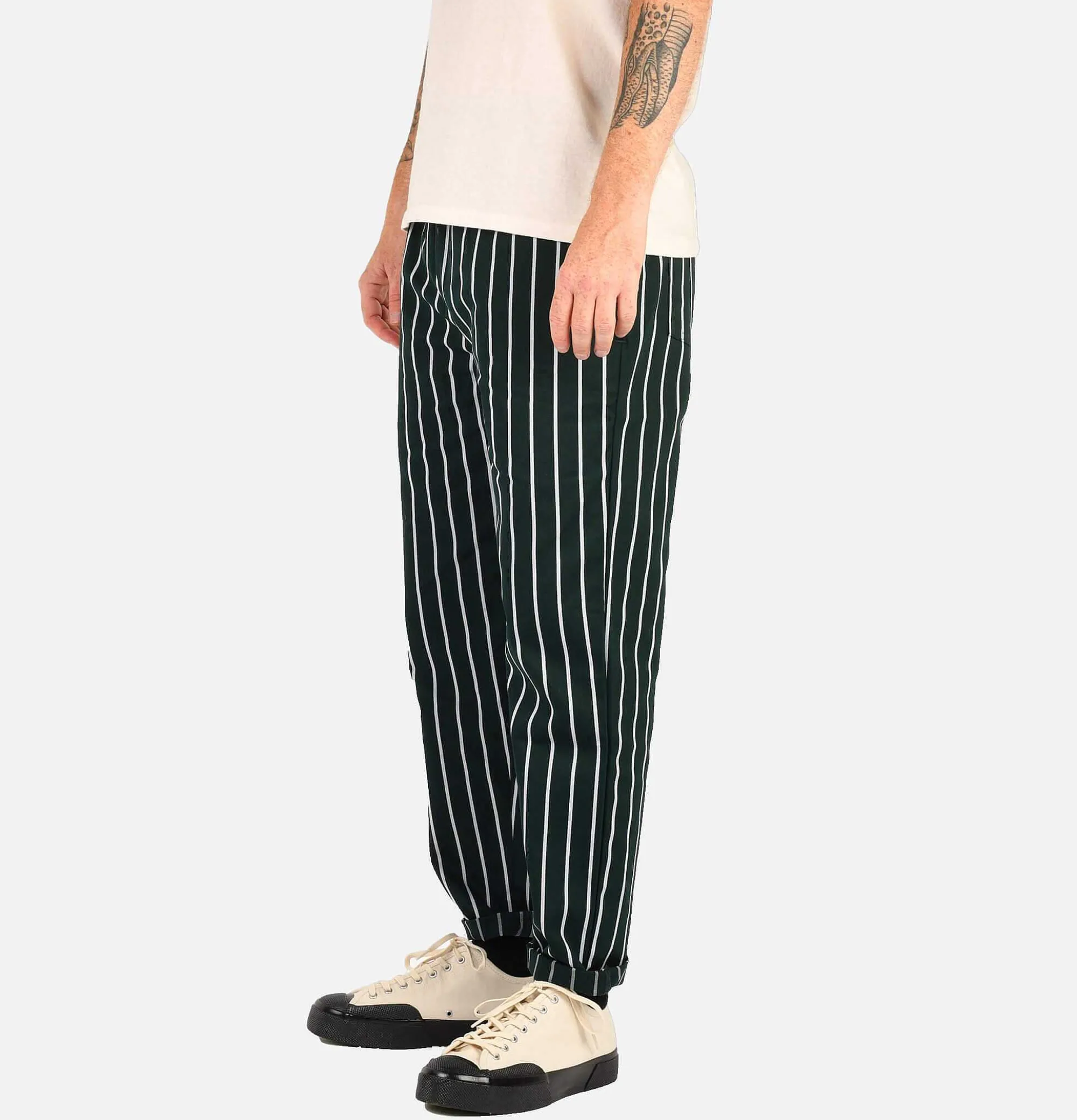 COOKMAN Chef Pant Stripe Green